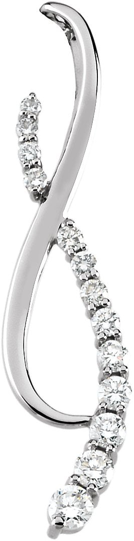 14K Gold Journey Pendant – 42.6x10.1mm - White Gold - view 2