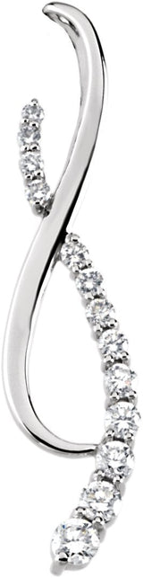 14K Gold Journey Pendant – 42.6x10.1mm - White Gold