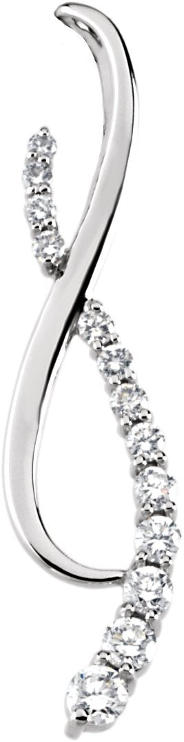14K Gold Journey Pendant – 42.6x10.1mm - White Gold