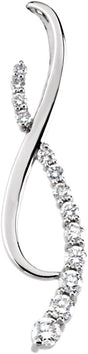 14K Gold Journey Pendant – 42.6x10.1mm - White Gold