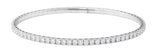 14K Gold Round Lab-Grown Diamond Fully Accented Flexible Bangle Bracelet - White Gold