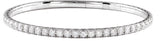 14K Gold Round Lab-Grown Diamond Half Accented Flexible Bangle Bracelet - White Gold