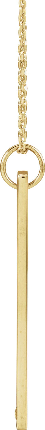 14K Gold Engravable Bar Necklace or Pendant - Yellow Gold - view 4