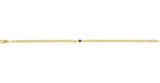 14K Gold Round Natural Amethyst Bezel-Set Solitaire Curb Link Bracelet - view 2