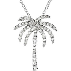 Platinum Palm Tree Necklace
