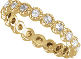 14K Gold Round Natural Diamond Rose-Cut Eternity Band - Yellow Gold - view 4