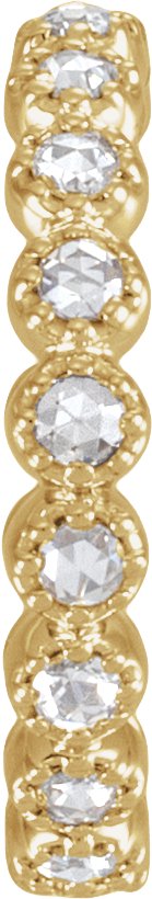 14K Gold Round Natural Diamond Rose-Cut Eternity Band - Yellow Gold - view 3