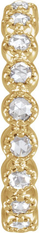14K Gold Round Natural Diamond Rose-Cut Eternity Band - Yellow Gold - view 3