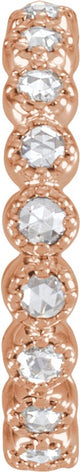 14K Gold Round Natural Diamond Rose-Cut Eternity Band - Rose Gold - view 3