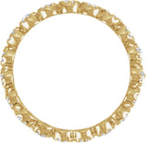 14K Gold Round Natural Diamond Rose-Cut Eternity Band - Yellow Gold - view 2