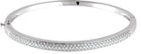 14K Gold Round Natural Diamond Pavé-Style Bangle Bracelet II - White Gold