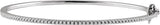 14K Gold Round Natural Diamond Pavé-Style Bangle Bracelet – 1.3mm Stones - White Gold