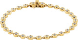 14K Gold Round Natural Diamond Bezel-Set Line Bracelet – 2.5mm Stones