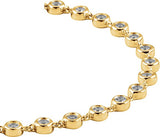 14K Gold Round Natural Diamond Bezel-Set Line Bracelet – 2.5mm Stones - view 5