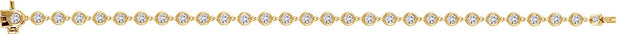 14K Gold Round Natural Diamond Bezel-Set Line Bracelet – 2.5mm Stones - view 3