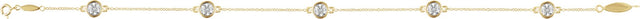 14K Gold Round Lab-Grown Diamond Bezel-Set Five-Station Bracelet - Yellow Gold - view 4