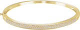 14K Gold Round Natural Diamond Pavé-Style Bangle Bracelet II - Yellow Gold