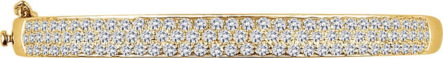 14K Gold Round Natural Diamond Pavé Bangle Bracelet - Yellow Gold - view 2