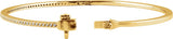 14K Gold Round Natural Diamond Pavé-Style Bangle Bracelet – 1.3mm Stones - Yellow Gold - view 2