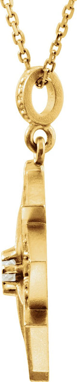 14K Gold Round Natural Diamond Vintage-Inspired Necklace or Pendant – 1/6 CTW - view 2