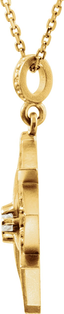 14K Gold Round Natural Diamond Vintage-Inspired Necklace or Pendant – 1/6 CTW - view 2