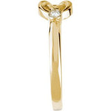 14K Gold Round Natural Diamond Accented Knot Ring – 2mm Stones - Yellow Gold - view 4