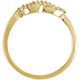 14K Gold Round Natural Diamond Accented Knot Ring III - Yellow Gold - view 2