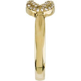14K Gold Round Natural Diamond Accented Knot Ring III - Yellow Gold - view 4