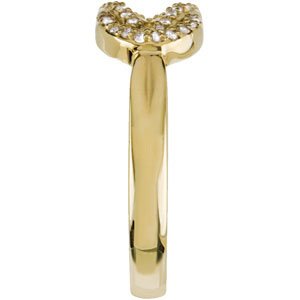 14K Gold Round Natural Diamond Accented Knot Ring III - Yellow Gold - view 4