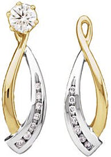 14K Gold Natural Diamond Accented Earring Jackets III - Two-Tone