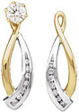 14K Gold Natural Diamond Accented Earring Jackets III - Two-Tone