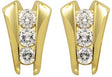 14K Gold Natural Diamond Round Three-Stone Earrings – 3.9mm Stones