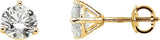 14K Gold Natural Diamond Round 3-Prong Cocktail-Style Stud Earrings - Yellow Gold