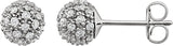 14K Gold Natural Diamond Cluster Ball Stud Earrings - view 3