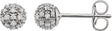 14K Gold Natural Diamond Cluster Ball Stud Earrings