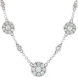 14K Gold Round Natural Diamond Station Necklace – 12 CTW