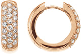 14K Gold Round Lab-Grown Diamond Pavé-Style Hoop Earrings - Rose Gold