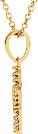 14K Gold Round Natural Diamond Accented Petite Star Necklace - Yellow Gold - view 2