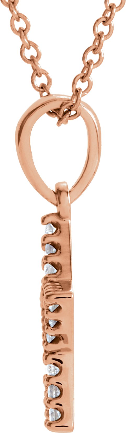14K Gold Round Natural Diamond Accented Petite Star Necklace - Rose Gold - view 2