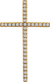 14K Gold Round Natural Diamond Cross Pendant – up to 1/4 CTW - Yellow Gold - view 4