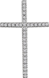 14K Gold Round Natural Diamond Cross Pendant – up to 1/4 CTW - White Gold