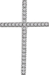 14K Gold Round Natural Diamond Cross Pendant – up to 1/4 CTW - White Gold