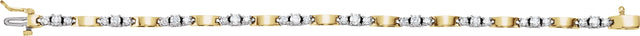 14K Gold Round Natural Diamond Accented Line Bracelet – 3mm Stones - view 3