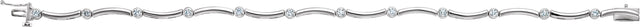 14K Gold Round Natural Diamond Line Bracelet XIV - White Gold - view 3