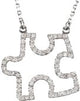 14K Gold Accented Puzzle Piece Necklace