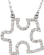 14K Gold Accented Puzzle Piece Necklace