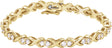 14K Gold Round Natural Diamond Accented Line Bracelet