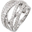 14K Gold Round Natural Diamond Criss-Cross Ring – 1 1/2 CTW