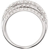 14K Gold Round Natural Diamond Criss-Cross Ring – 1 1/2 CTW - view 2