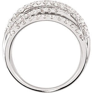 14K Gold Round Natural Diamond Criss-Cross Ring – 1 1/2 CTW - view 2
